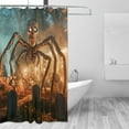 thumbnail image 2 of Halloween Shower Curtain, Halloween Spider Skull Monster Halloween Decor Shower Curtain, Halloween Decorations Bathroom Curtain with 9 Buttonholes, Ruffle Shower Curtain 72x72in, 2 of 5