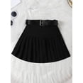 thumbnail image 6 of Suealasg 2Pcs Little Girl Summer Outfits 1T 2T 3T 4T 5T 6T Kids Clothes Set Sleeveless Button Tank Tops and Pleated Skirt with Belt Set, 6 of 9