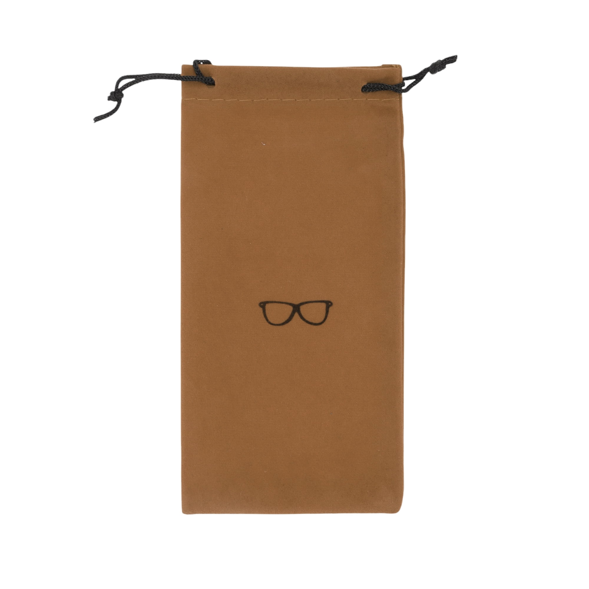 Unique Bargains Flocking Cloth Drawstring Eyeglass Pouch 7.09"x3.54" Light Brown