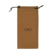 thumbnail image 2 of Unique Bargains Flocking Cloth Drawstring Eyeglass Pouch 7.09"x3.54" Light Brown, 2 of 5