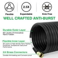 thumbnail image 3 of Larmtek 100 ft Expandable Garden Hose,Black,Water Hose for Outside with 10 Spray Nozzles,Hose Holder,Multi-Purpose Anti-Rust Solid Brass Connector,Leak-Proof Design,2024 edition, 3 of 8
