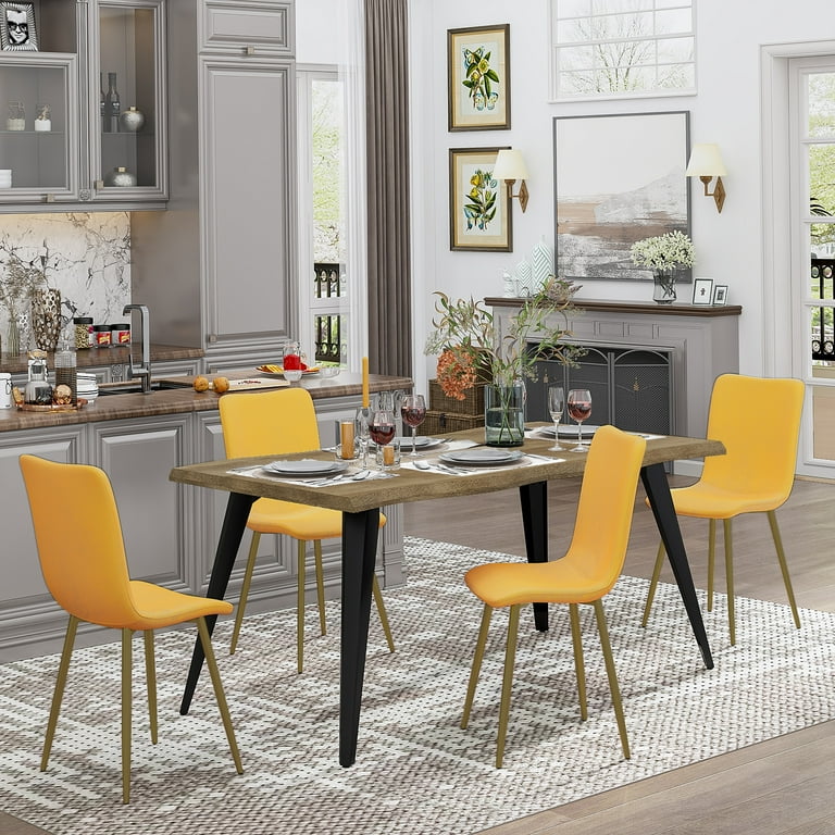 Yellow kitchen table and chairs sale
