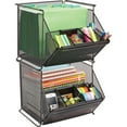 thumbnail image 2 of Safco Onyx Stackable Mesh Storage Bins in Black, 2 of 2