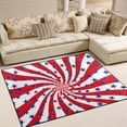thumbnail image 2 of Coolnut Lightweight Carpet Mats, 5'3" x 4' Area Soft Rugs, Floor Mat Rug Home Decoration for Kids Room Living Room, 63"x 48" Red White and Blue Stars On Swirl, 2 of 6