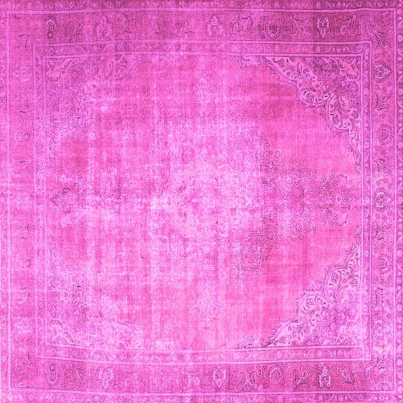 Ahgly Company Indoor Square Persian Pink Traditional Area Rugs, 6' Square