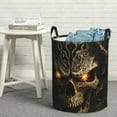 thumbnail image 6 of Sikiie Metal Evil Skull Print Round Dirty Clothes Basket, Waterproof Standing Foldable Storage Basket, for Laundry Room, Bedroom, Bathroom Storage-Medium, 6 of 6