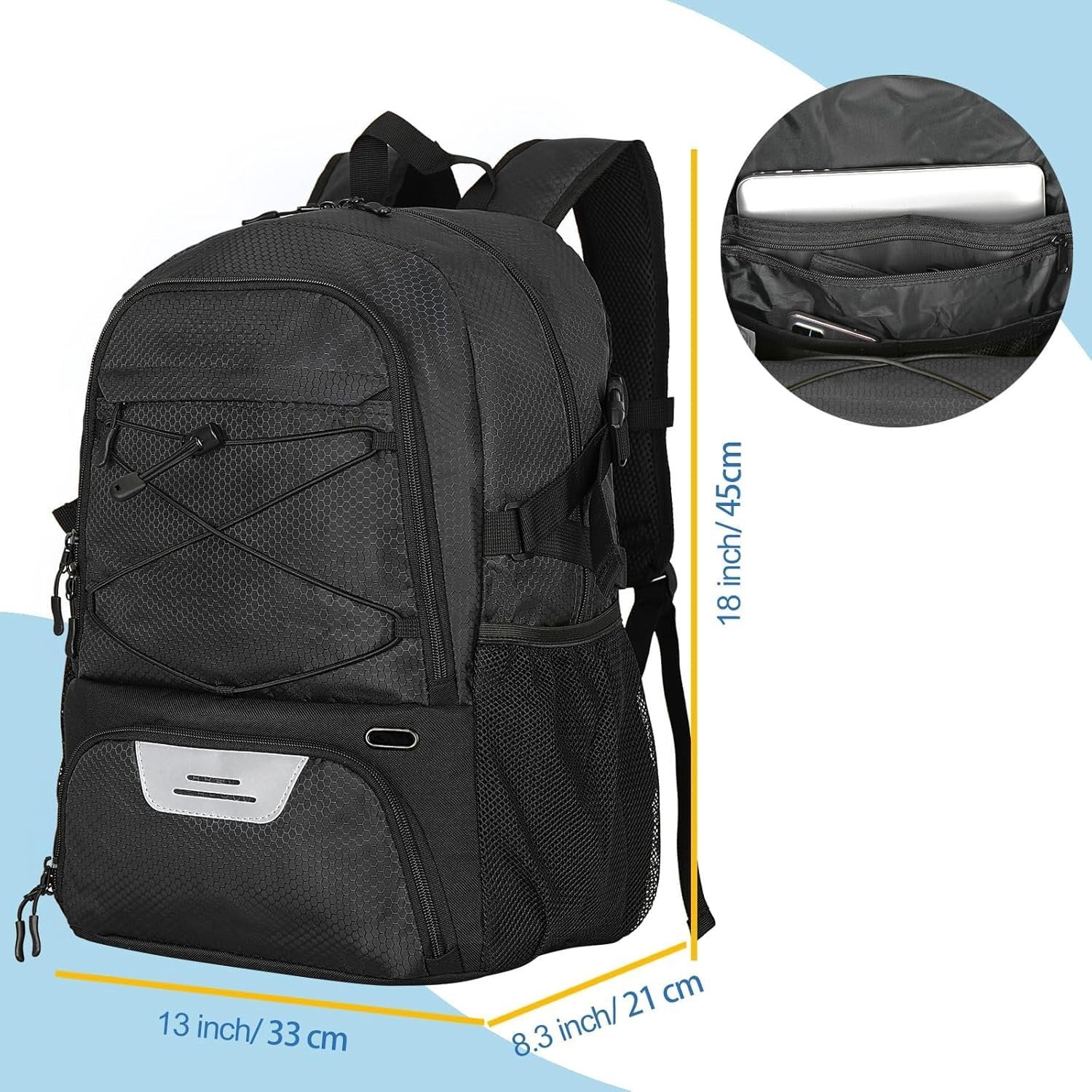 Basketball Backpack with Ball Compartment - Large Basketball Bag with Shoes compartment  Equipment Bag for Soccer Ball,Volleyball,Gym,Outdoor,Travel