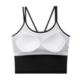thumbnail image 2 of ShomPort Cotton Strappy Tank Tops with Built in Bra for Women Summer Longline Sports Bra Workout Athletic Camisole, 2 of 3