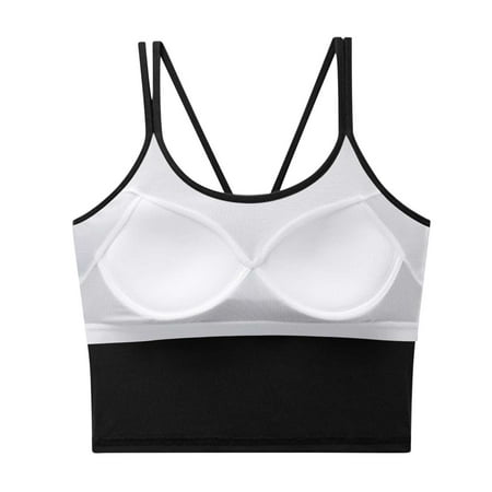 HaoXianJian Women s Camisole Built in Bra Support Short Cami Sleeveless Yoga Crop Camisoles Top Padded Workout Crop Tank Top