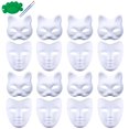thumbnail image 1 of Máscara artesanal Qavctw DIY, papel blanco para Halloween y Navidad, 16 unidades, 1 of 7