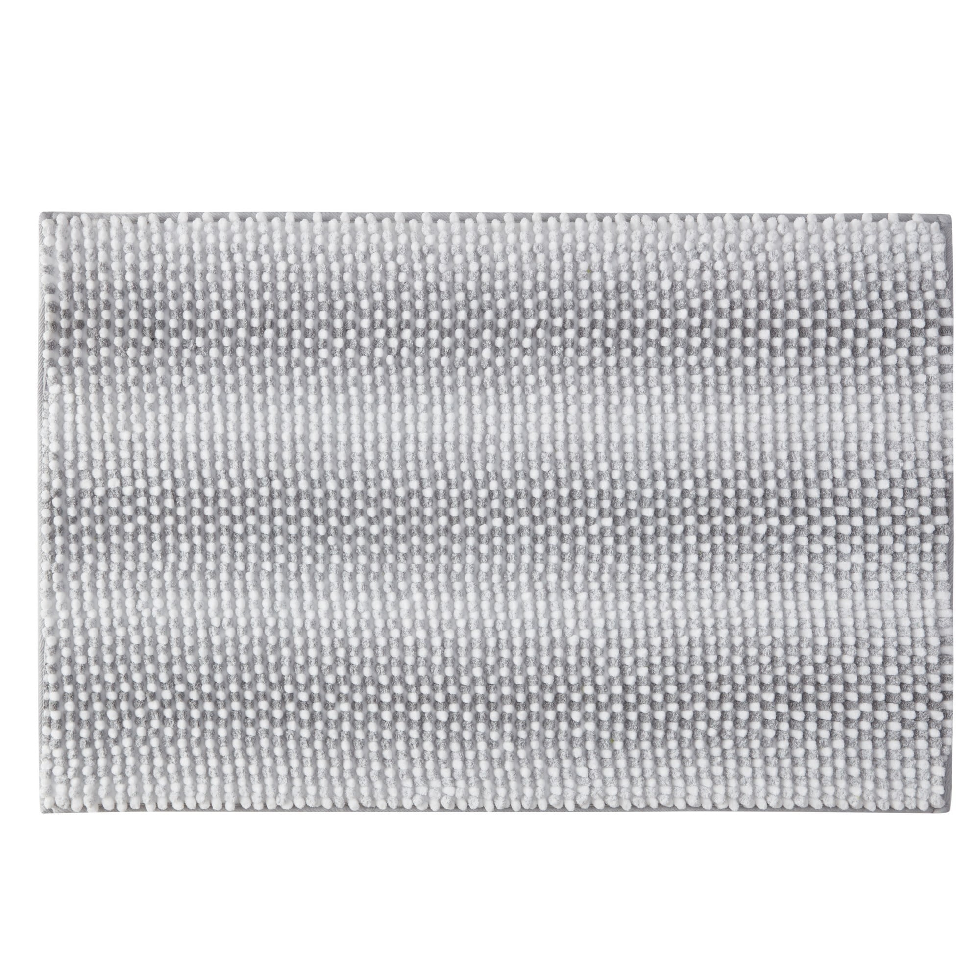 VCNY Home Memory Foam Noodle Grey Heathered Stripe Polyester Bath Rug, 20" x 30"