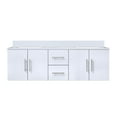 thumbnail image 3 of Geneva 60 in. W Glossy White Double Bath Vanity and Cultured Marble Top, 3 of 11