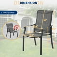 thumbnail image 4 of Techmilly Patio Chairs Set of 6, Outdoor Dining Chairs High Back with All Weather Breathable Textilene, Metal Frame for Lawn Garden Backyard Deck, Dark Grey, 4 of 9