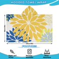 thumbnail image 2 of Yellow Floral and Petal Pattern Hooded Bath Towel，60"x35" for Ages 3 To 12 Kids, Quick Dry Lightweight Soft Microfiber Hood Beach Towel Cover Up for Kids, 2 of 7