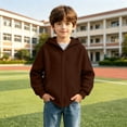 thumbnail image 6 of MexChoioe Boys and Girls Zip Up Hoodie Long Sleeve Hooded Sweatshirt Relaxed Cut Pockets Fall Winter Daily Wear Hooded Zip Jacket for kids, 6 of 7