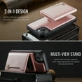 thumbnail image 5 of Wallet Case for iPhone 15 Plus,Compatible with MagSafe for Men Women,Detachable Magnetic Wallet Phone Case with Card Holder,Kickstand,PU Leather Shockproof Anti-fall Phone Case,Rosegold, 5 of 12