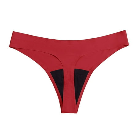Chuancc Thongs For Women Womens Cheeky Underwear s Menstrual Physiological Swimming Leak Proof 4 Layer Menstrual Bikini Swim Bottoms Underwear High Waisted Underwear for Women Red M Clearance