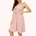 thumbnail image 5 of Fesfesfes Breastfeeding Maternity Dress Sleeveless Round Neck Suspender Skirt with Adjustable Waist Belt Fashionable Nursing Dress for Women(Pink,L), 5 of 8