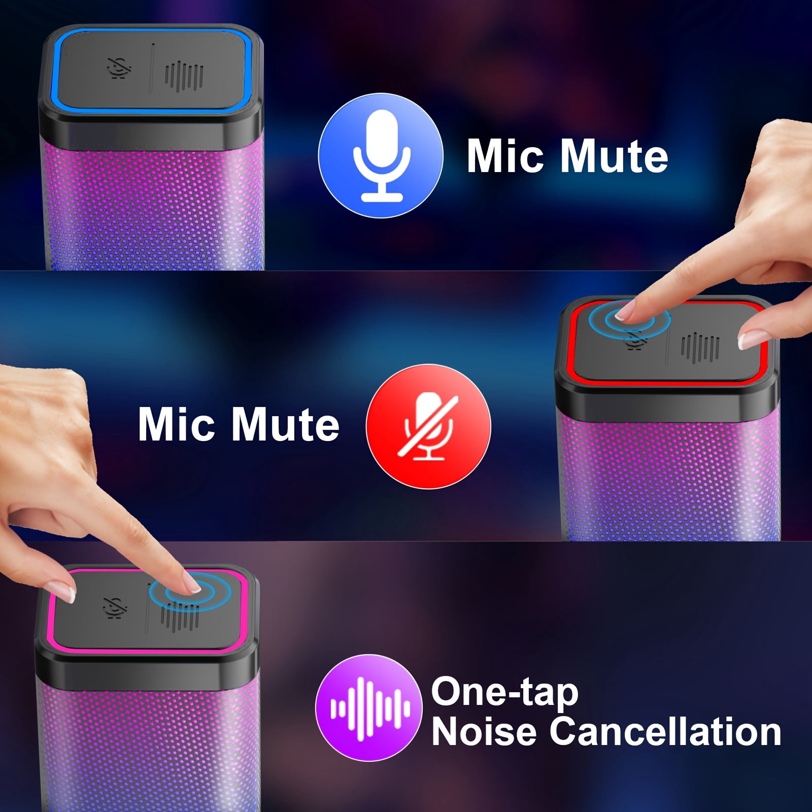 Gaming Microphone: Microphone Condenser Mic for -PC Mic, RGB Lighting, Gain Knob, AI Noise Cancelling for Gamer-Podcast Mic Kit for Streaming Recording Studio YouTube Content Creation Online Chat