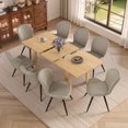 thumbnail image 4 of Hawsaiy Extendable Dining Table Set for 6, Shell Back Upholstered Dining Chairs, Farmhouse Kitchen Dining Room Set, Hidden Leaf Dining Table Seats 6-8, 4 of 8