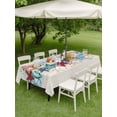 thumbnail image 3 of Outdoor Tablecloth with Umbrella Hole and Zipper, Summer Starfish Rectangle Table Cloth 60x102 Inch Waterproof Tablecloth, Blue Conch Coral Ocean Retro Beige Picnic Table Cover for Patio Camping, 3 of 7