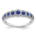 thumbnail image 4 of 14K White Gold Plated Diamond and Sapphire Polished Ring Size 7, 4 of 7