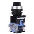 thumbnail image 2 of Maintained Switch, Maintained Selector Switch, 22Mm Silver Alloy Self-Locking Black Latching  3 Positions For  Selector Remote Control, 2 of 8