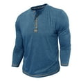 thumbnail image 4 of Youthup Men's Casual Henley Long Sleeve T-Shirt with Four-Button Detail & Color Block Design for Daily Wear, 4 of 6