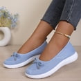 thumbnail image 2 of Domzle Women's Flat Shoes Comfortable Square-Toe Slip on Casual Dress Flats with Arch Support All-Day Standing Shoe Light Blue, 2 of 7