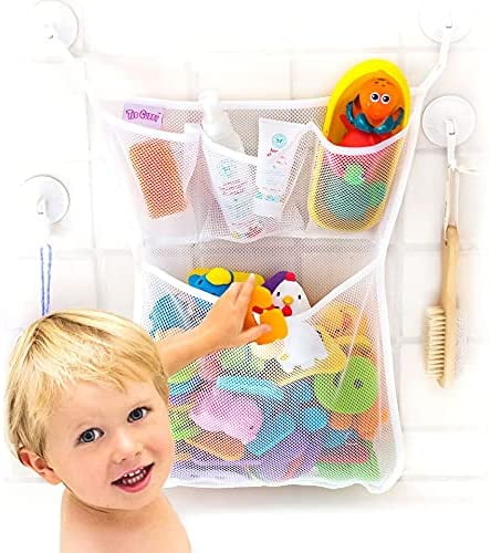 GUAngqi Baby Bath Time Toy Storage Suction Bag Mesh Net Bathroom Organiser 