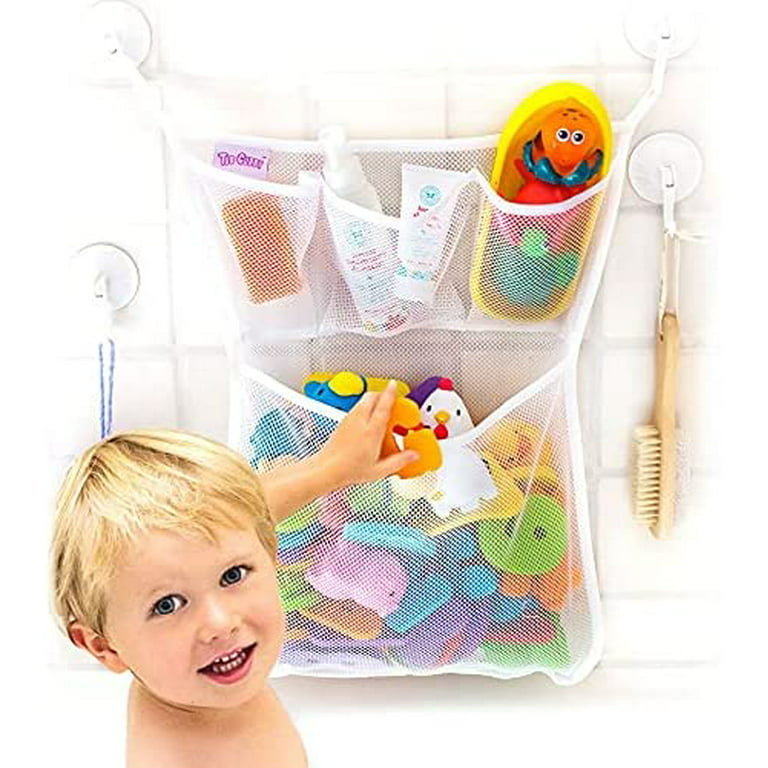 Alvage Bath Toy Organizer for Tub, Baby Bath Toy Holder, Mesh Bath Toy Storage Corner, Bathtub Toy Holder, Bathroom Toy Storage for Tub Toy Holder, Bath Toy