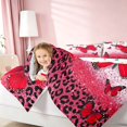 thumbnail image 5 of Homewish Red Butterfly King Bedding, Bling Cheeetah Print King Bed in a Bag for Girls, Polka Dots Reversible, 7pcs, 5 of 7