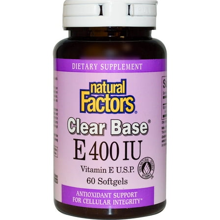 Natural Factors E 400 IU Clear Base 60 Softgels