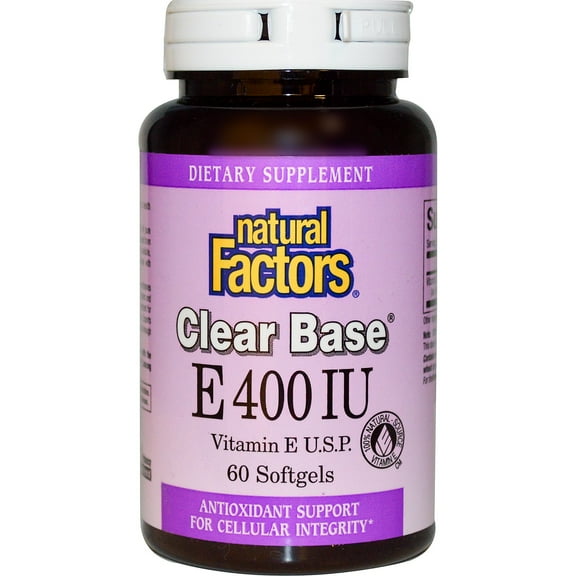 Natural Factors E 400 IU Clear Base 60 Softgels