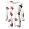 thumbnail image 5 of PMUYBHF T-Shirt Imprimé Joyeuses Fêtes Manches 3/4 Col Rond Blouse 5747 TTG, 5 of 5