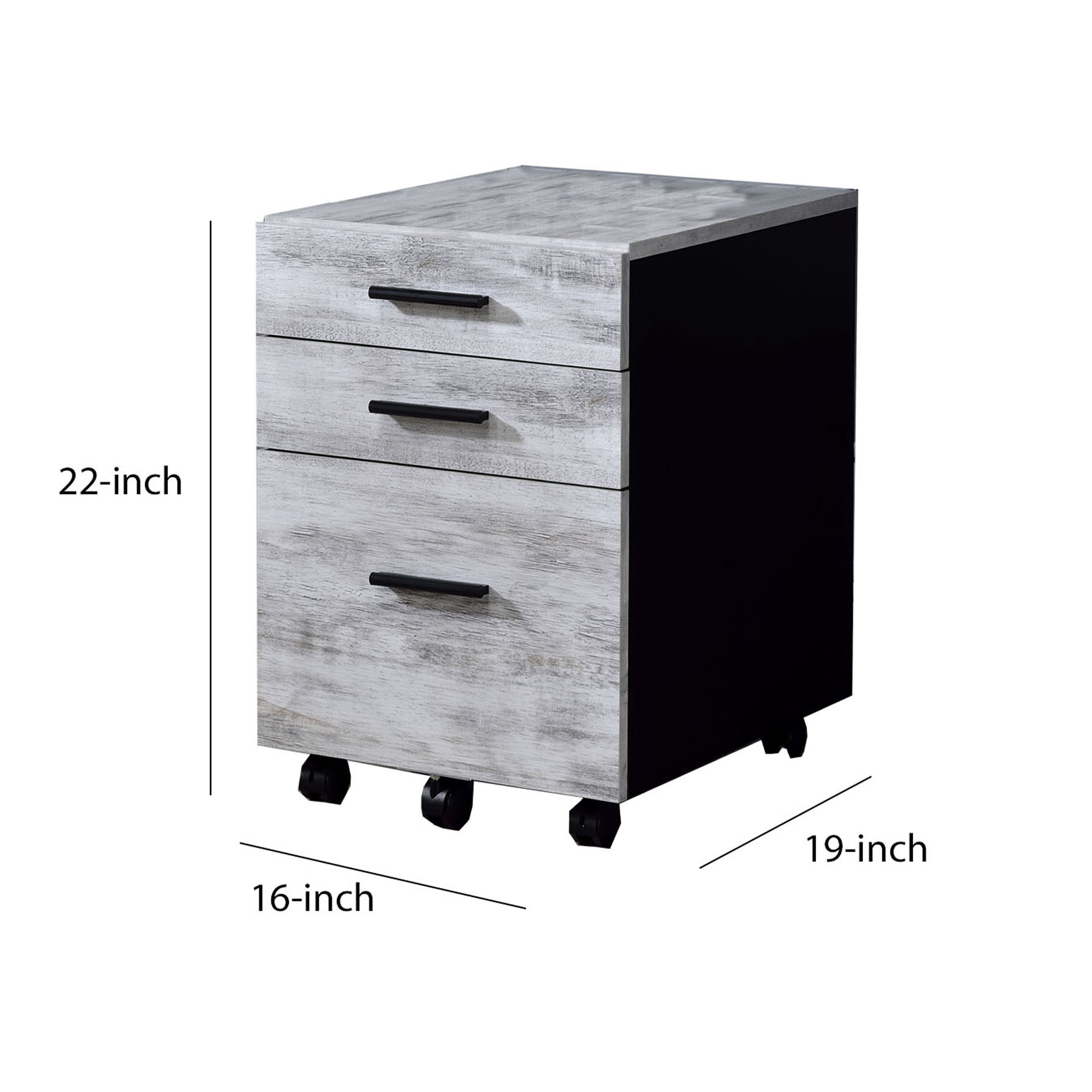 Benjara Bm209633 22 X 19 X 16 In Wooden File Cabinet With 3 Storage Drawers Casters 44 White Gray Walmart Com Walmart Com