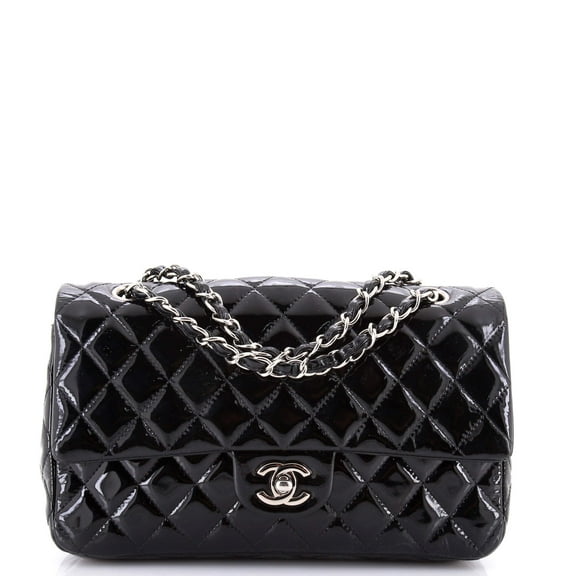 Pre-Owned Classic Double Flap Bag Quilted Patent Medium By Rebag
