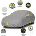 thumbnail image 3 of Seal Skin Car Cover for Sedan with Mirror Pocket, Waterproof UV Resistant, Windproof Straps (194"-208" L X 59" H), 3 of 10