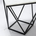 thumbnail image 4 of Home Square Modern Marble and Metal End Table in White and Black - Set of 2, 4 of 7