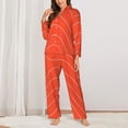 thumbnail image 2 of Fotbe Salmon Fish Meat Pattern Long Sleeve Pajama Set for Women,Sleepwear Set,2-piece Loungewear Set,Soft PJs Comfy Nightwear with Pockets -XX-Large, 2 of 7