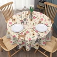 thumbnail image 3 of Pitbull Dog and Flower Floral Round Tablecloth 60"x60",Wrinkle Wipeable Table Cloth for Kitchen Dining Room Picnic Patio Party, 3 of 6
