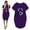 Purple, variant on Ichaunyi Summer Dresses Women's Summer Fashion Cute Print Casual Short Sleeve Round Neck Dress