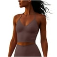 thumbnail image 2 of Aboser Womens Impact Halter Tank Tops with Built in Pads Longline Sports Bras Moisture Wicking Workout Crop Top Gym Running Yoga Camisoles, 2 of 7