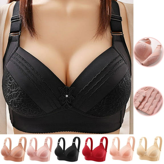 Snoarin Plus Size Bras for Women Wire Free Comfortable Push Up Bra Underwear Onepiece Bra Everyday Underwear Bras M-4XL