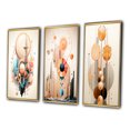 thumbnail image 3 of Designart "Nouveau Abstract Geometric Elegance II" Modern Geometric Framed Wall Art Set Of 3 - Beige Abstract Frame Canvas Set For Living Room Decor, 3 of 6