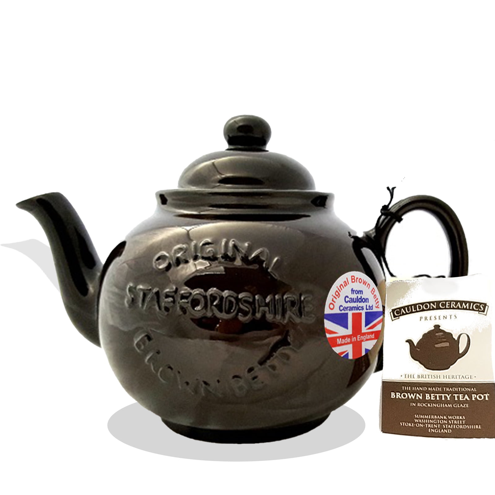 Cauldon Ceramics Brown Betty 6 Cup Teapot in Rockingham Brown with