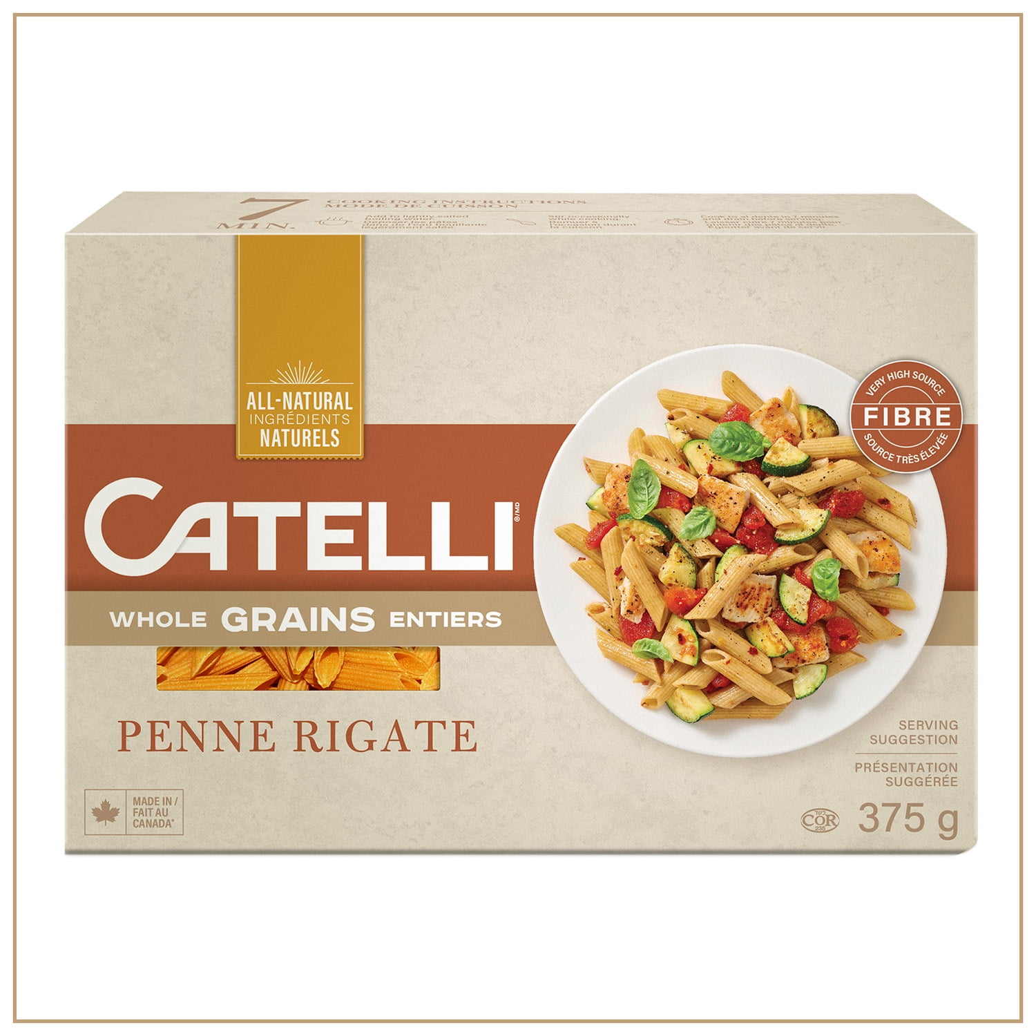 Catelli Whole Grains, Penne Rigate Pasta
