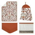 thumbnail image 6 of Sweet Jojo Designs Boho Floral Wildflower Rust Orange Ivory Off White 4 Piece Crib Bedding Set, 6 of 6