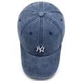 thumbnail image 2 of Vintage Embroidered Football Baseball Cap Unisex Washed Cloth Sunshade Denim Hat Adjustable Cap For Women Men, 2 of 5