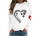 thumbnail image 2 of Fartey Chandails en Molleton Graphiques Cœur Patte Mignons pour Femmes Manches Longues Col Rond Chemises Amples Confortables Automne Ajusté Chandail Tops, 2 of 4